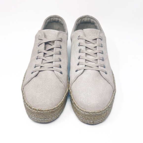 Tretorn Eve Suede Platform Espadrilles Sneakers in Birch Silver - Picture 7 of 13